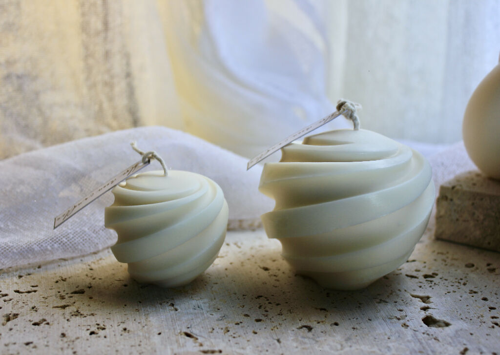 Swirl candles, home decor sculpture candle
