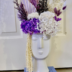 Medium Face Vase Bespoke Dried Floral Arrangement
