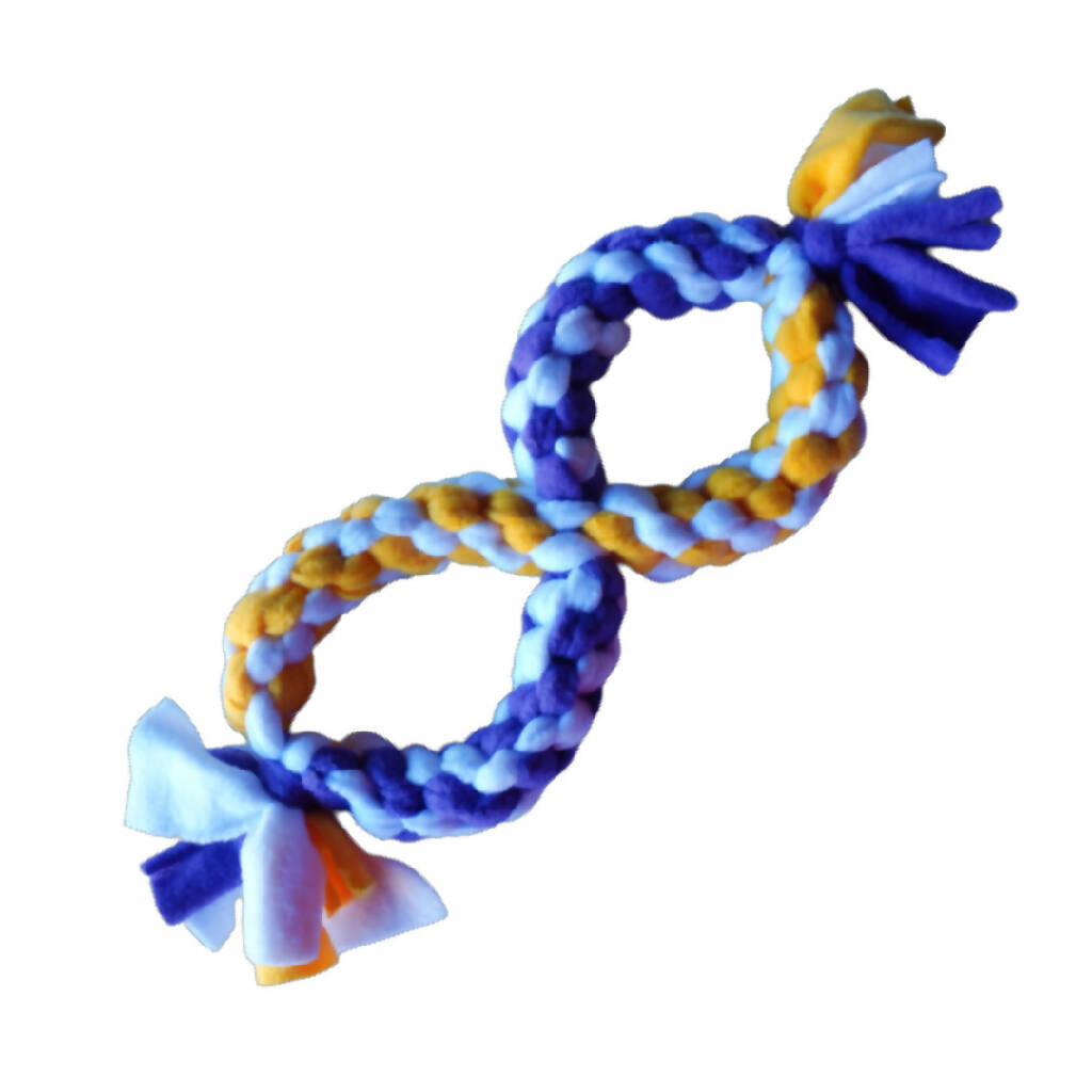 Handmade Fleece Rope Dog Toy - Infinity Braid