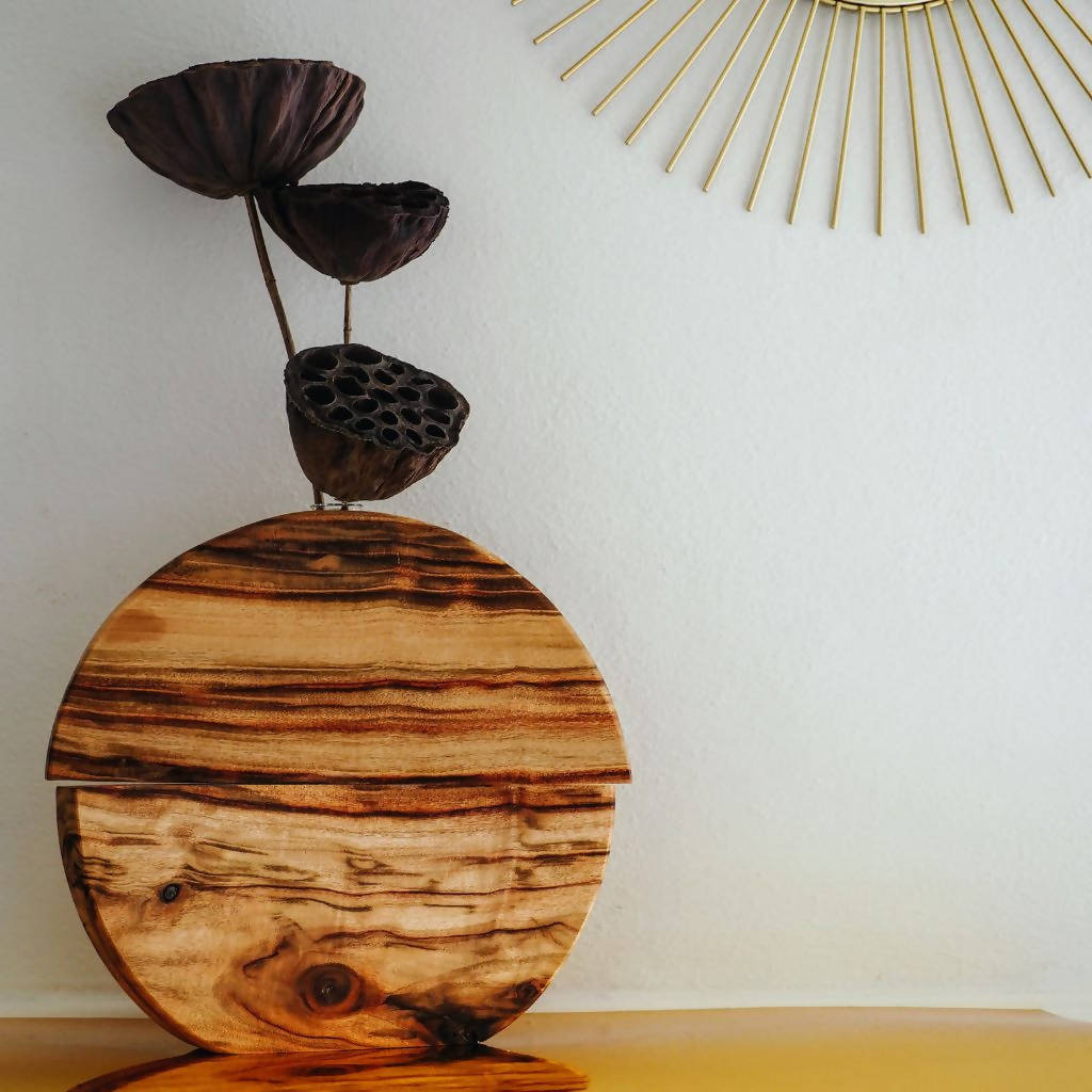 Wooden decorative vase