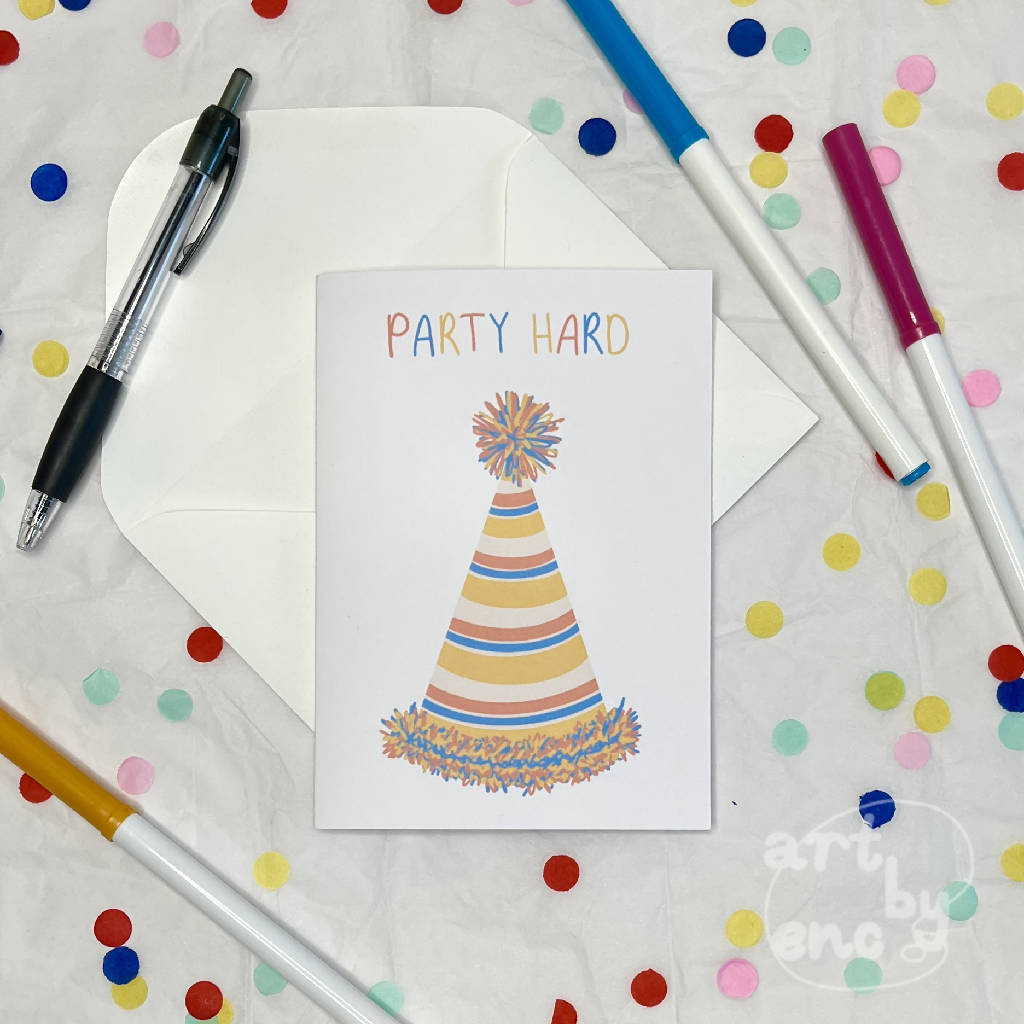 Party Hard Birthday Greeting Card Artisan Collective Australia