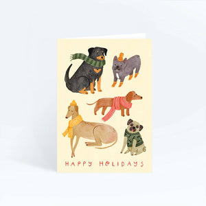 Warm Holiday Dogs Greeting Card