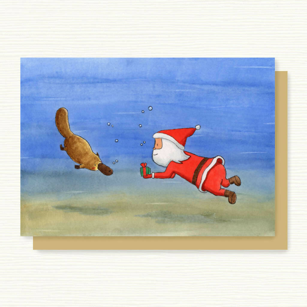 Platypus Christmas Card | Australian Animals Christmas Card Pack