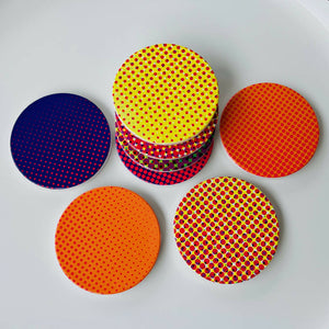 Comic Dot Rainbow Ceramic Coasters