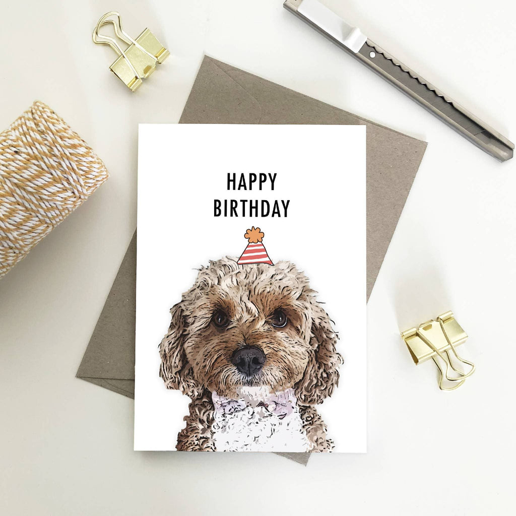 Happy Birthday Cavoodle Evie Dog Card