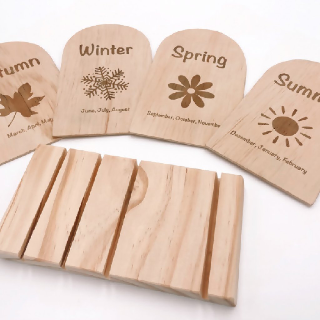 Wooden Seasons Of The Year Cards