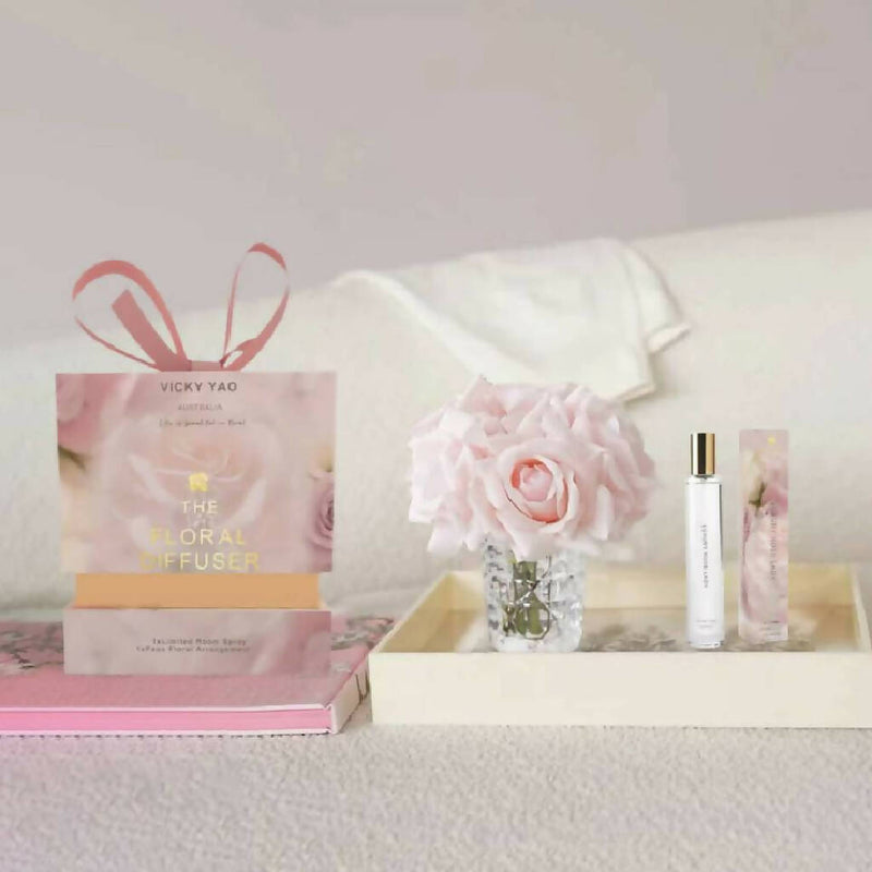 VICKY YAO FRAGRANCE - Love & Dream Series Real Touch Pink Rose Art & Luxury Fragrance Gift Box