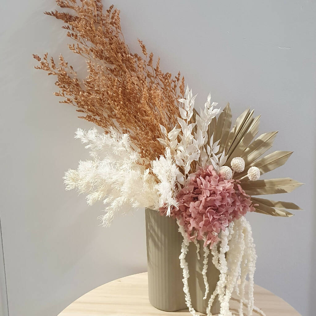 Beige Blooms - Preserved Floral Arrangement - Adelaide Delivery Only
