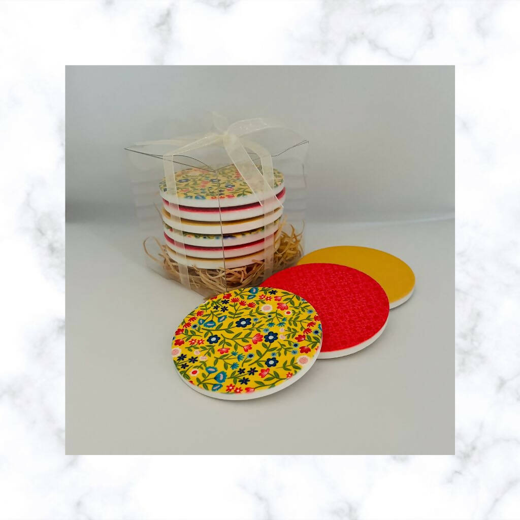 Wildflower Ceramic Coasters