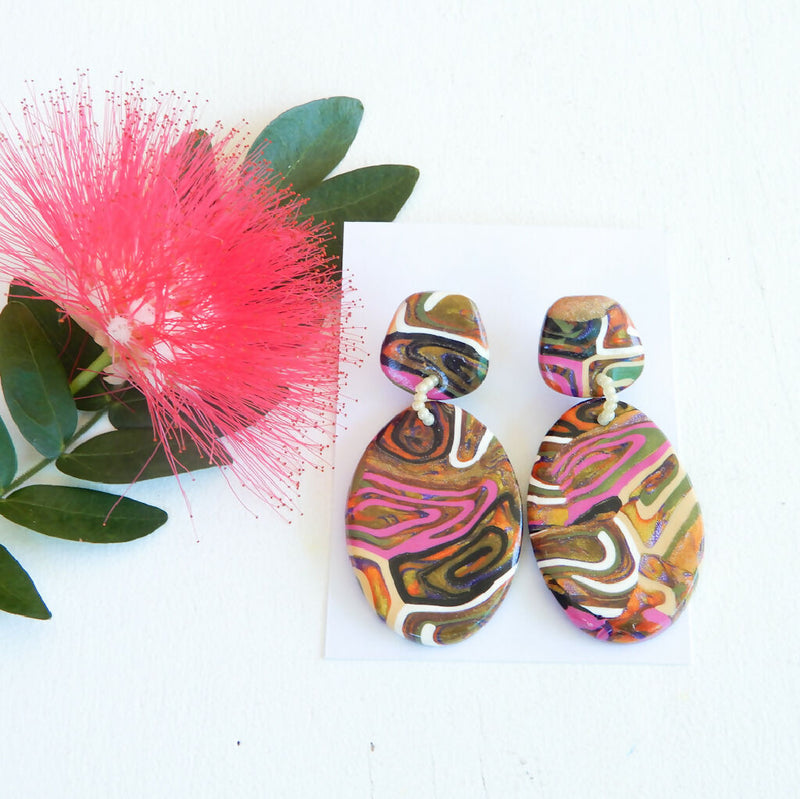 Polymer Clay Earrings Gift Boc "Stone Groove & Friends"