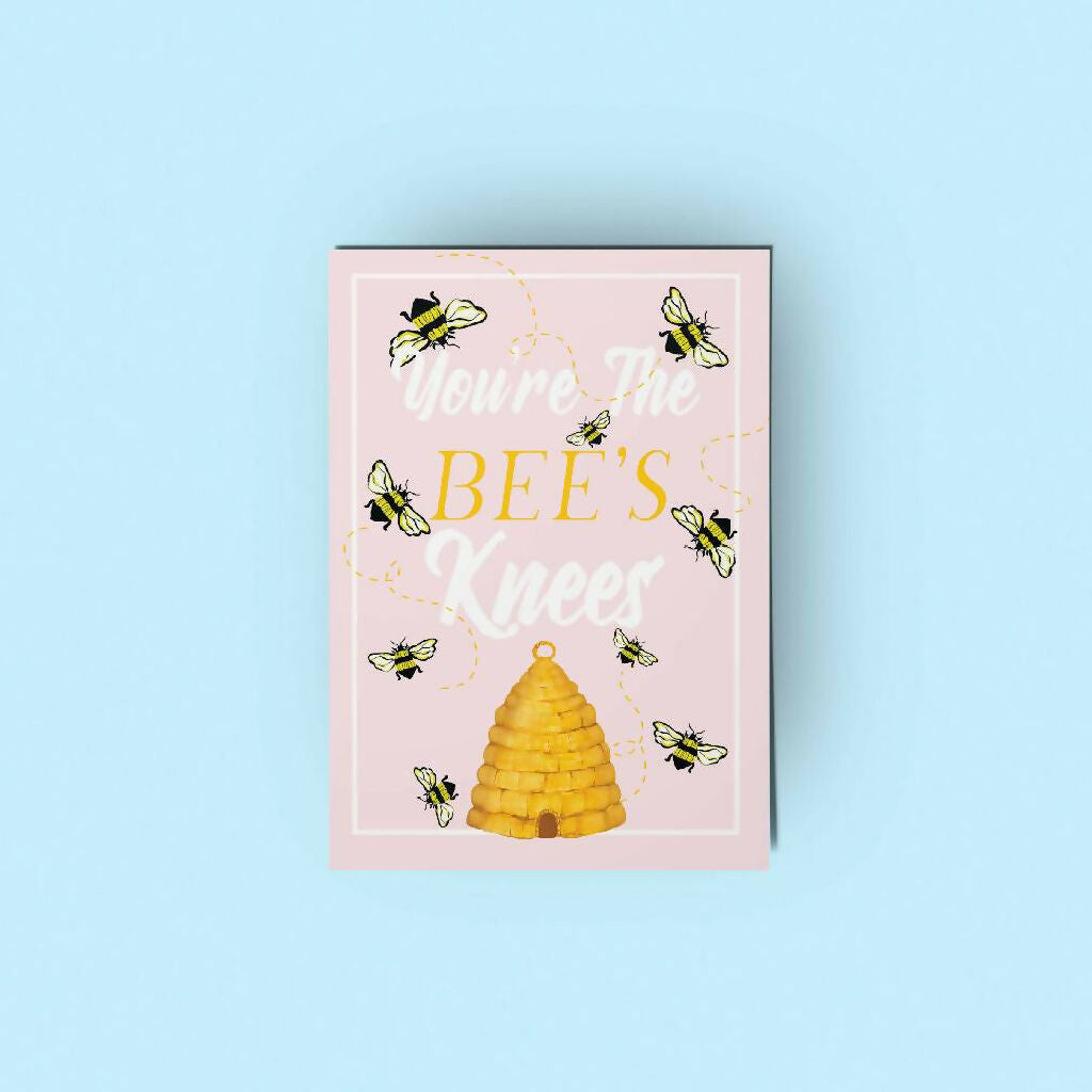 Bee's Knees Greeting Card Handmade by Rose Line