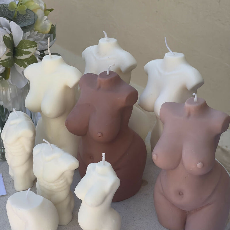 Curvy Plus Size Naked Female Body Torso Candle