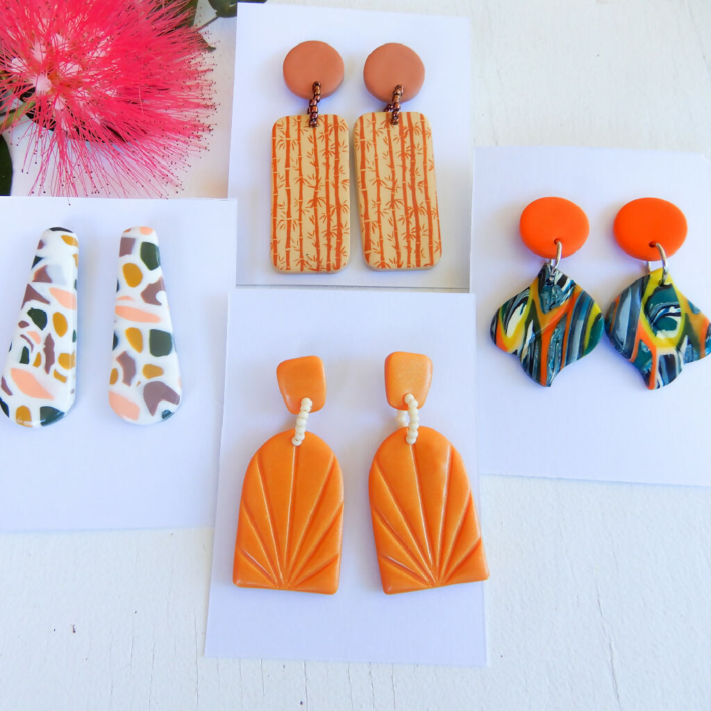 Polymer Clay Earrings Gift Box "Jungle Queen & Friends"