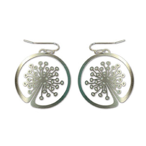 Hope dandelion silver hook earrings