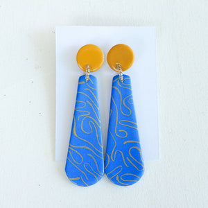 Blue Polymer Clay Earrings Gift Box "Roxxanne & Friends"