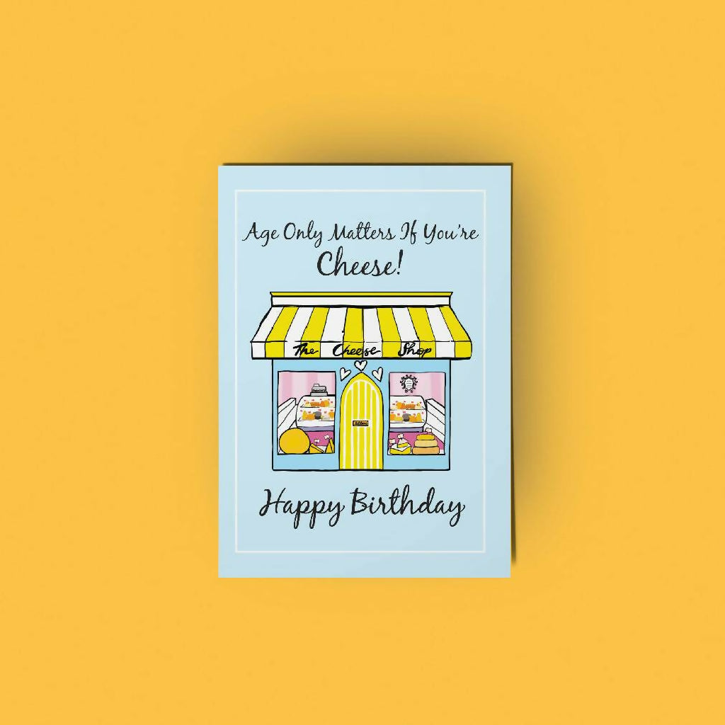 Age Only Matters When You're Cheese Greeting Card Handmade by Rose Line