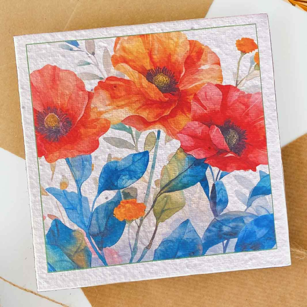 POPPY BLOOM Plantacard|Plantable Card That Grows Into Poppies