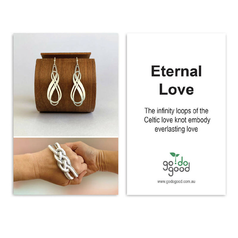 Eternal Love celtic love knot silver earrings