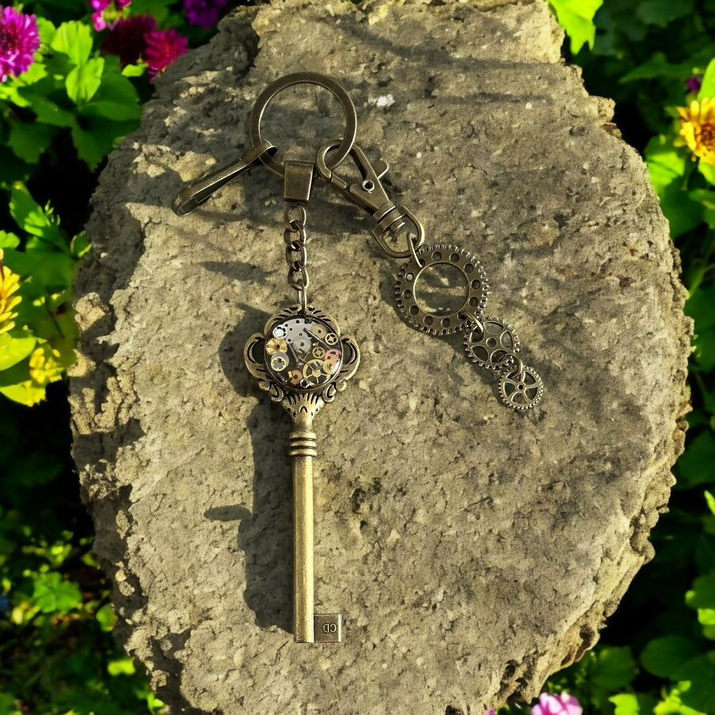 Steampunk key watch pieces keyring