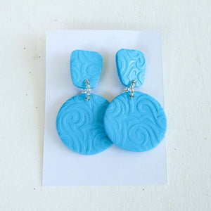 Blue Polymer Clay Earrings Gift Box "Roxxanne & Friends"