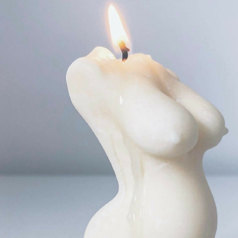 Pregnant Mother Naked Female Torso Body Candle | Soy Wax Scented Candle