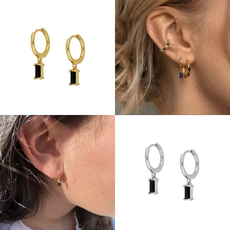 Geometric Sterling Silver Gold Hoop Earrings Jewellery