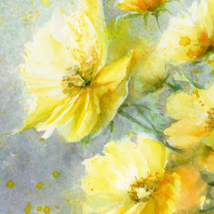 Yellow flowers still life, prints, Watercolor print, Watercolor flowers, Botanical print, Watercolour painting, floral art