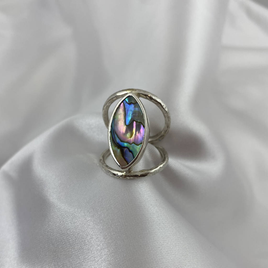 Handmade Sterling Silver Abalone Shell With Love Dimples