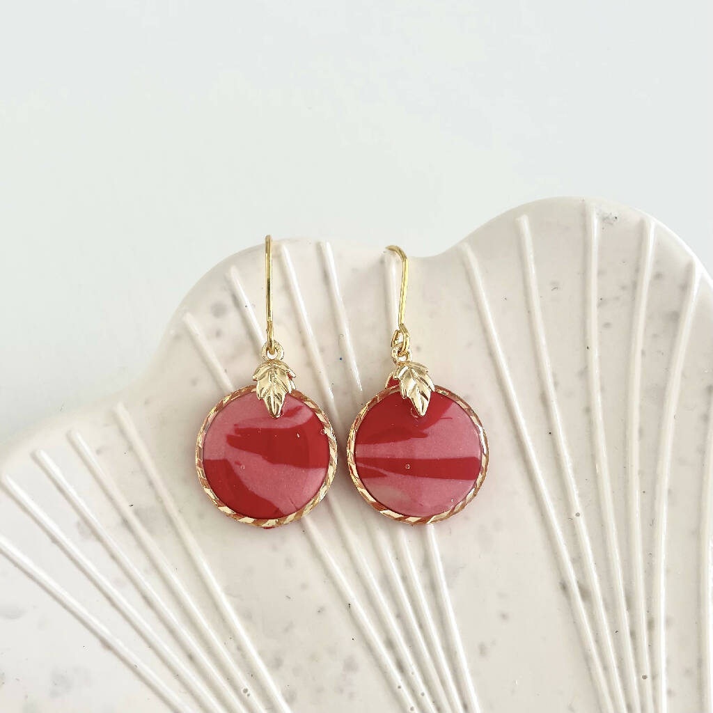 Pink & Red Dangle Earrings