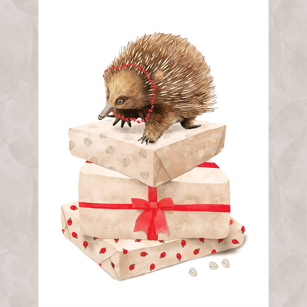 Echidna Christmas Card