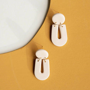 Handmade Minimal Neutral U-Shape Dangle Earrings Earrings In Six Colours