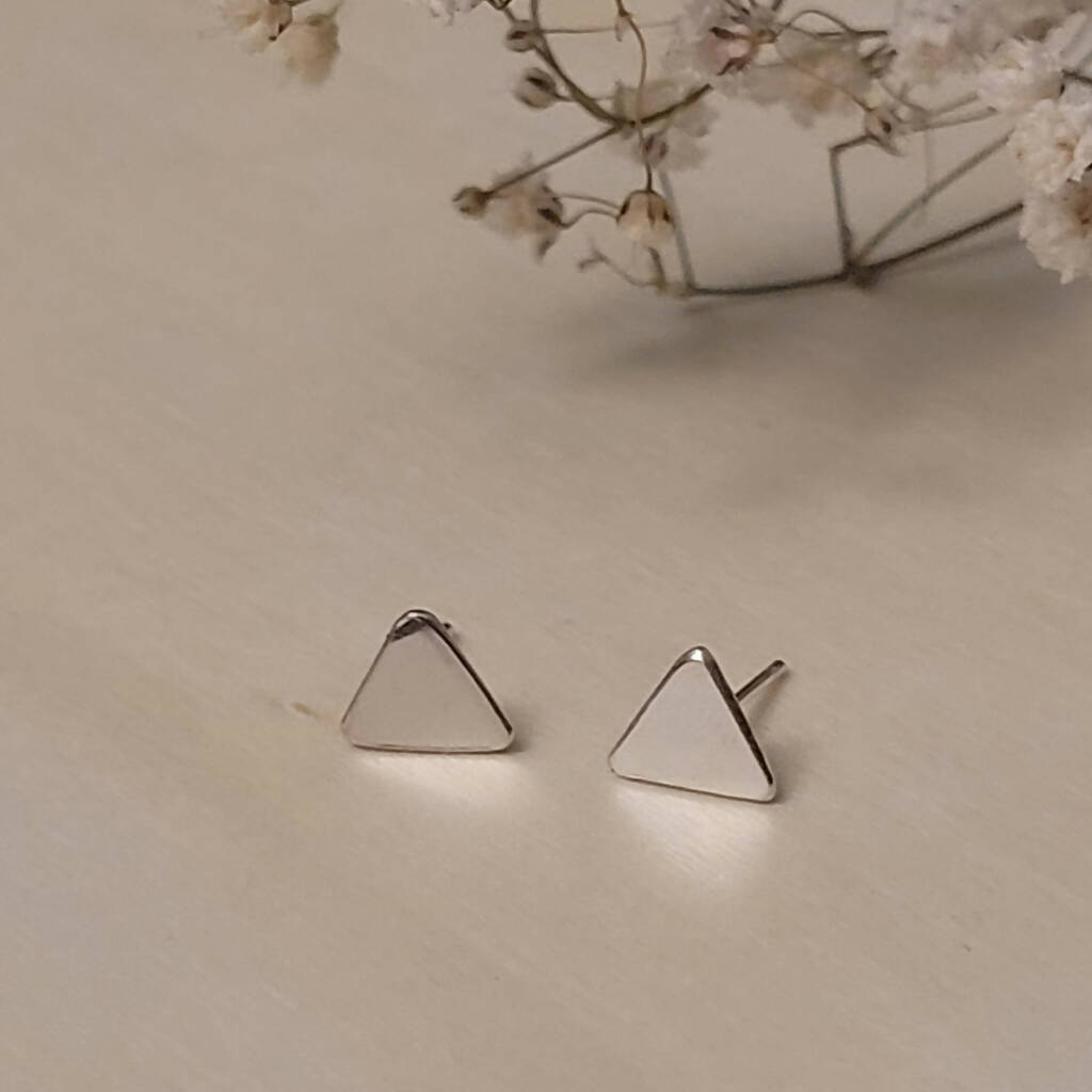 Silver Triangle Studs