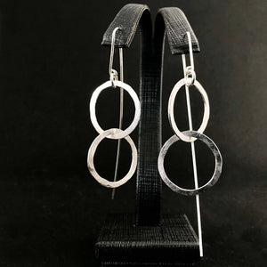 Double Rectangle Hammered Earrings
