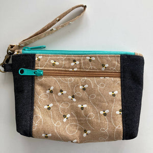 Bee Patterned Spice Pouch/ Clutch Bag