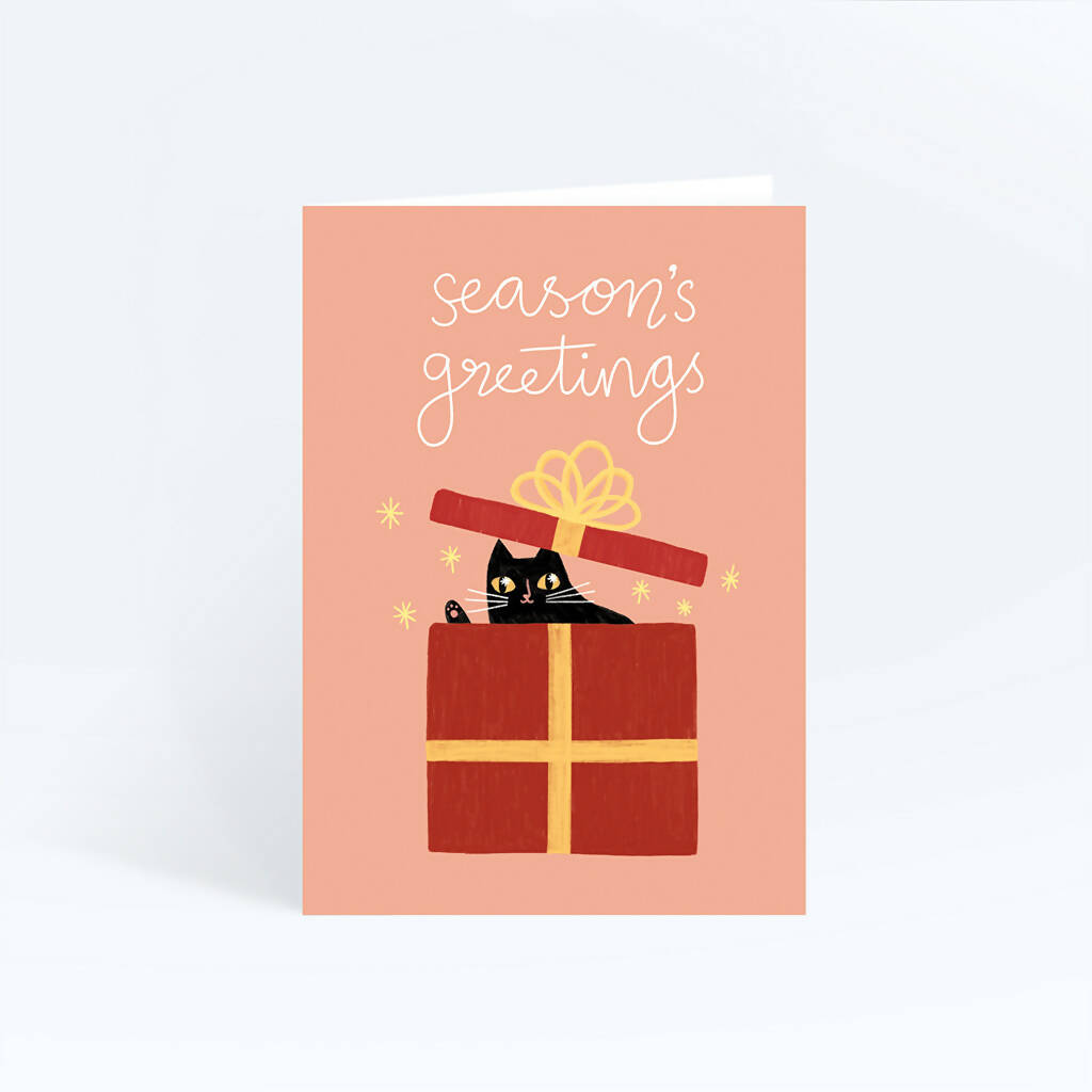 Season's Greetings from a Cat Greeting Card