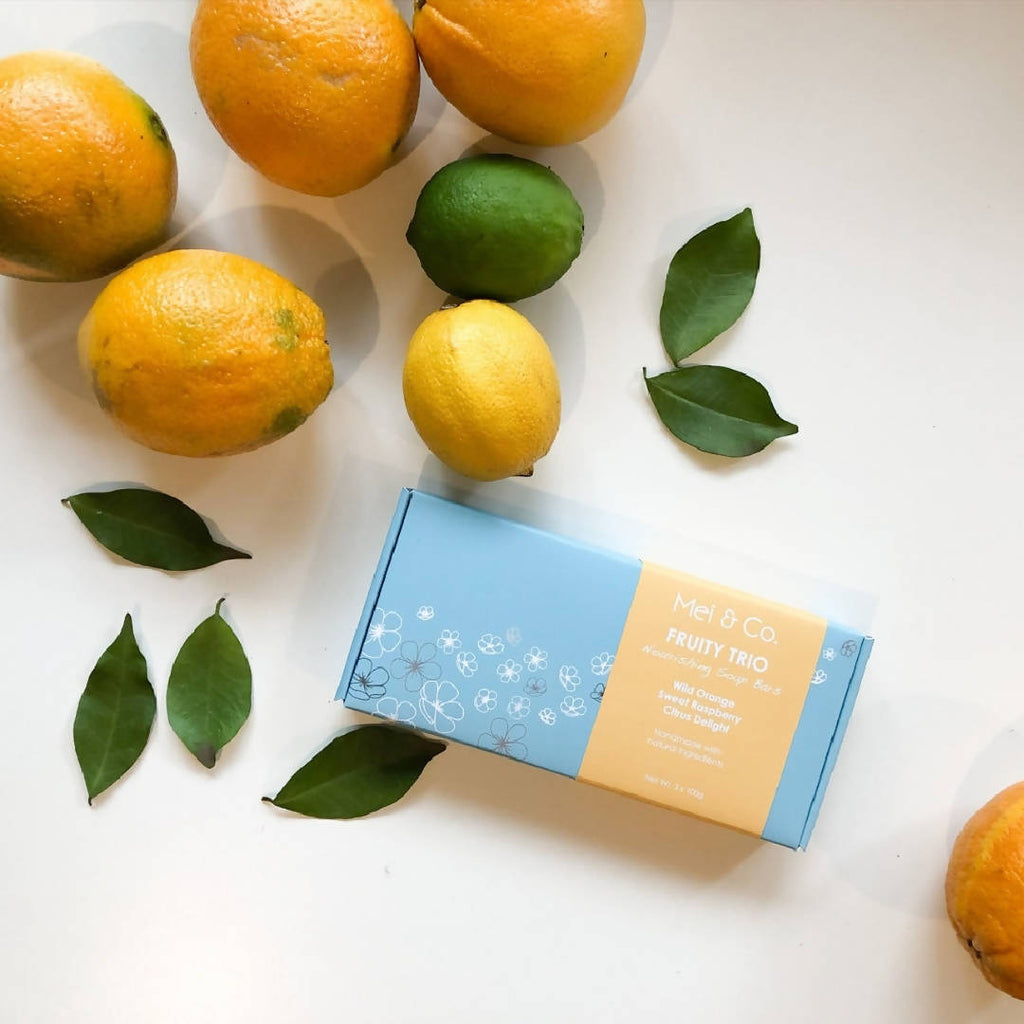 Fruity Trio (Sweet Rasberry, Wild Orange, Citrus Delight) Natural Soap Gift Box