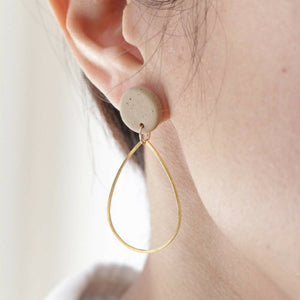 Stoneware Brass Raindrop Earrings