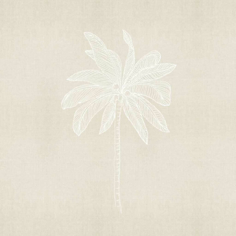 Simple Hand Drawn Palm Tree Art with Linen Look Texture