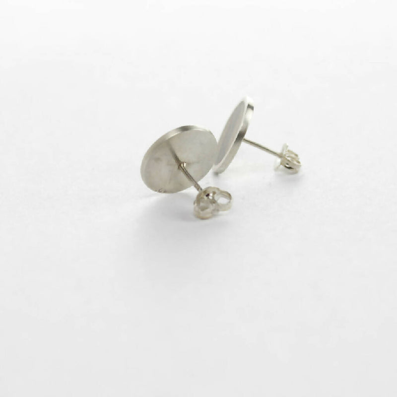 SASSY CIRCLE STUD EARRINGS- Handmade sterling silver circle stud earrings with a Tasmanian native wood inlay
