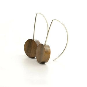 Handmade Blackheart Sassafras and silver dangle earrings- Tasmanian native wood drops with sterling ear hooks