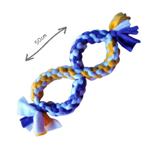 Handmade Fleece Rope Dog Toy - Infinity Braid