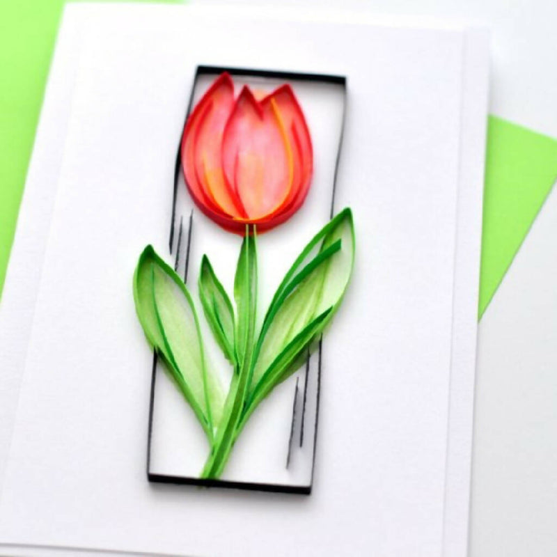 Paper Quilling Letter I | Frameable Floral Greeting Card