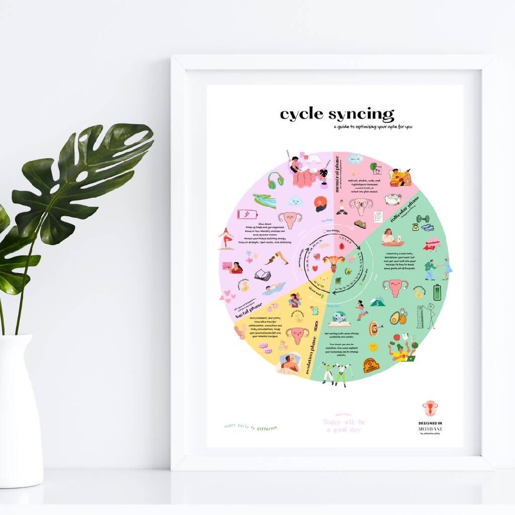 Menstral Cycle Guide / Cycle Syncing Guide - Digital Printable / Poster
