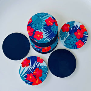 Tropical Floral Ceramic Coasters