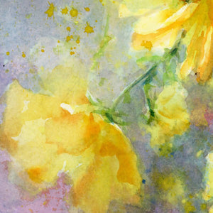 Yellow flowers still life, prints, Watercolor print, Watercolor flowers, Botanical print, Watercolour painting, floral art