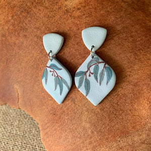 Eucalyptus. Australian native flora. Handmade polymer clay earrings. Inspired by nature.