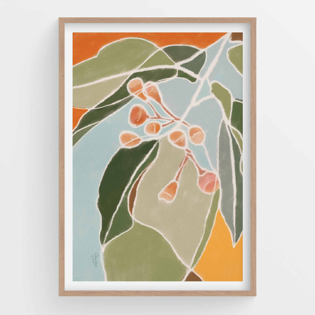 Gum Tree leaves, Australian Bush, Abstract Contemporary Prints Framed