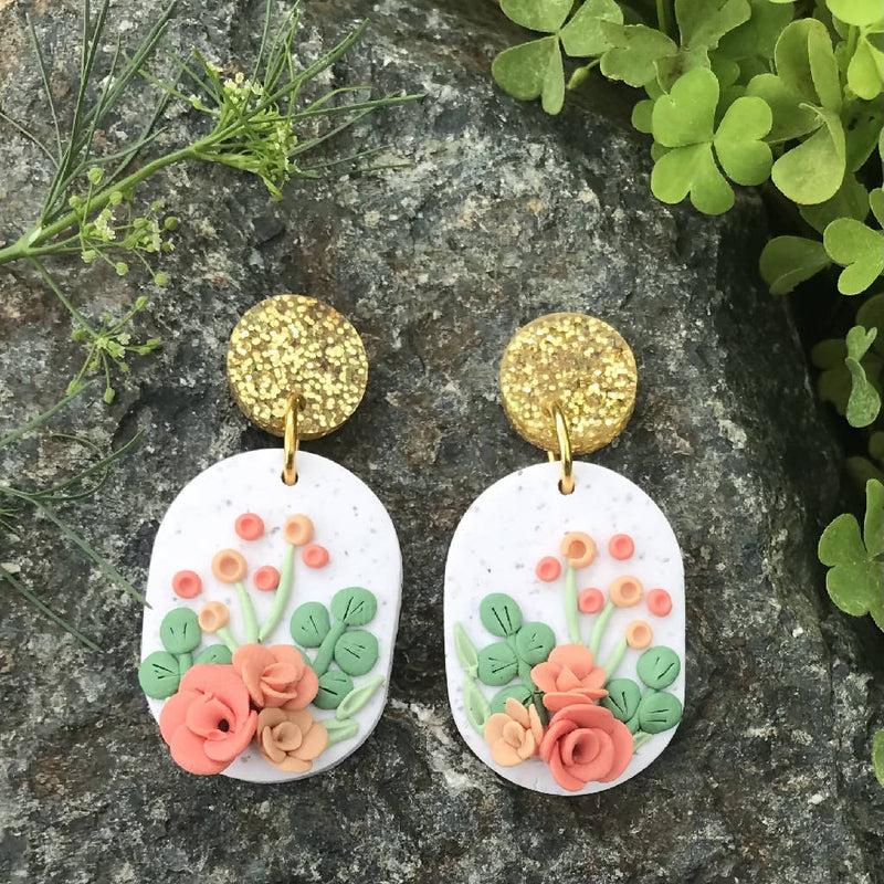 Rose bouquet earrings