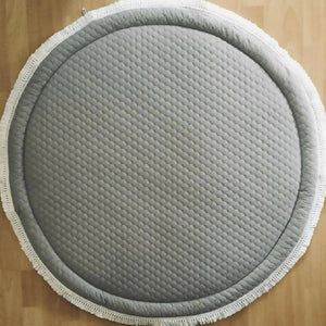 Padded Grey Deer and Dot. Thick Quilted Play Mat