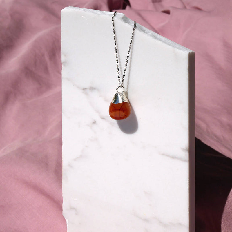 Carnelian – Silver Plated Necklace